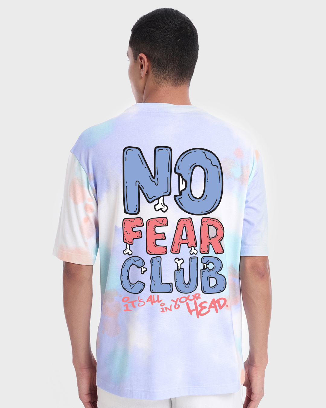 Buy Bewakoof Men's No Fear Club Tie & Dye 100% Cotton T-Shirt