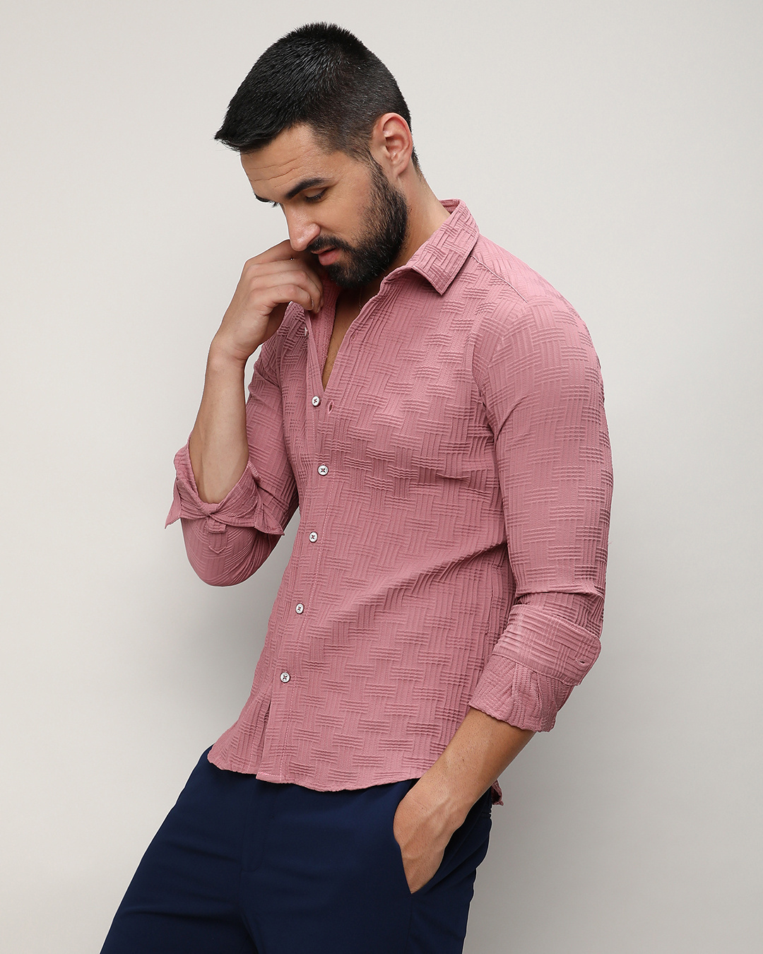 Shop Men's Nude Pink Shirt-Back