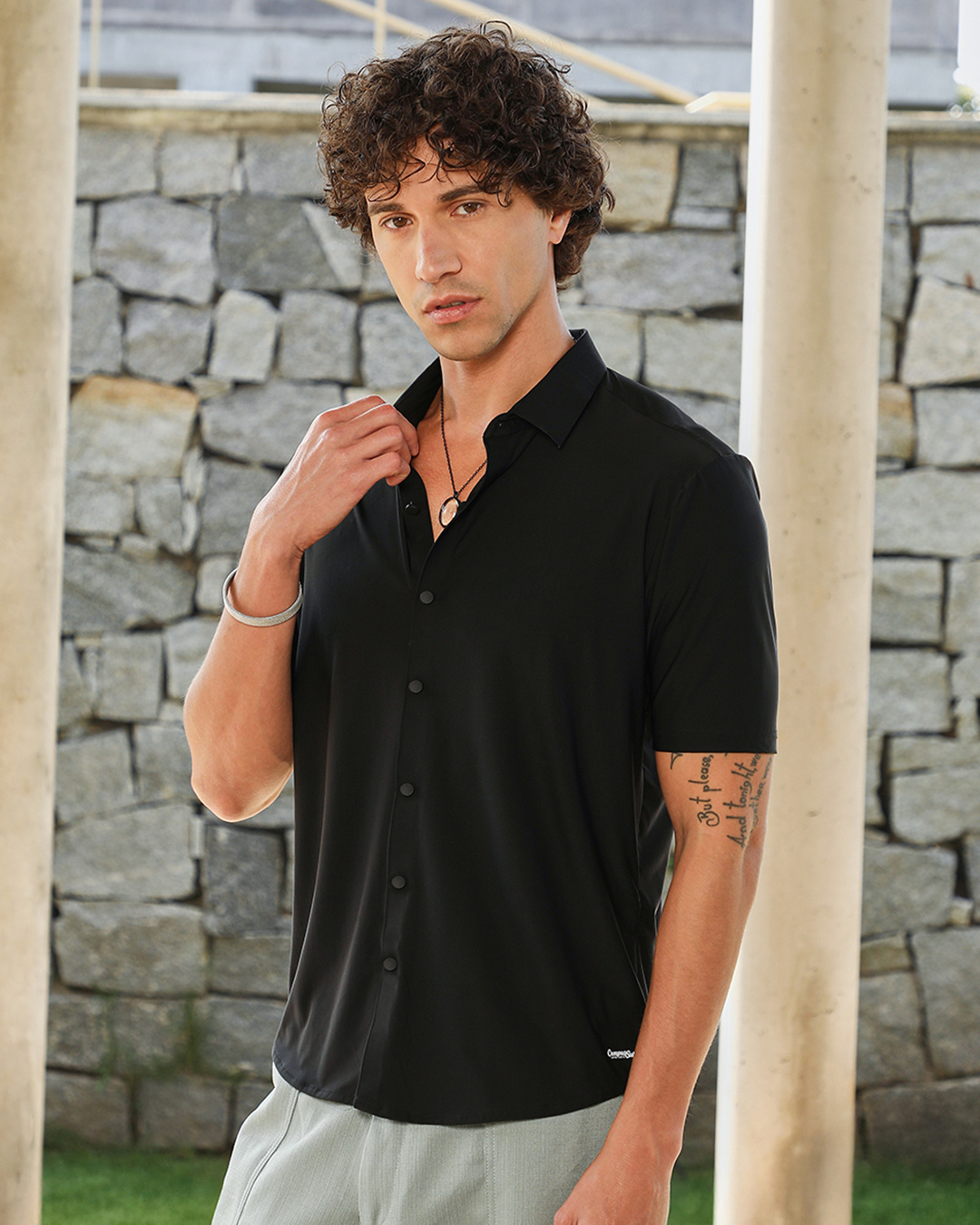 Shop Men's Obsidian Black Shirt-Back