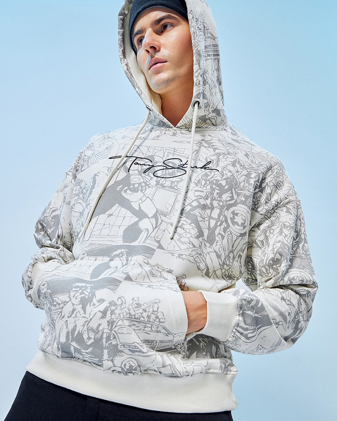 Hoodie Saint Michael FW20 Aged All Over Graffiti - Taille L Homme - Neuf Sans étiquettes