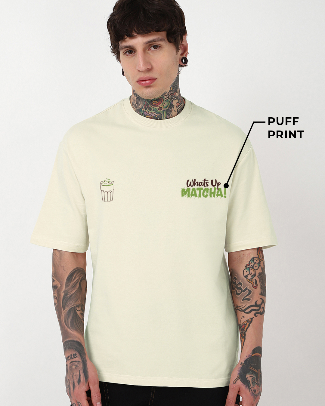 Shop Men's Off White Brewed Graphic Printed Oversized T-shirt-Back