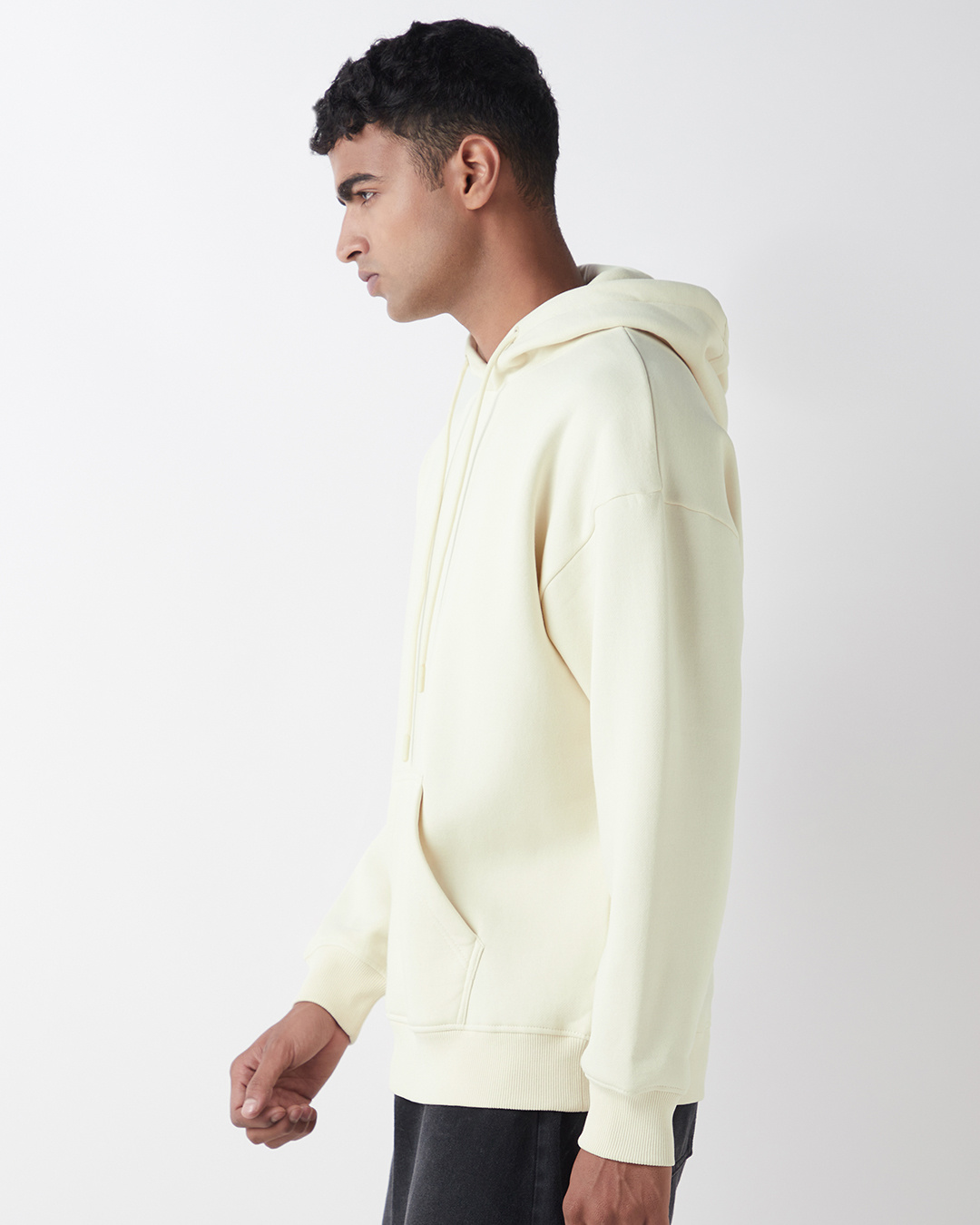 Shop Men's Off White Oversized Hoodies-Back