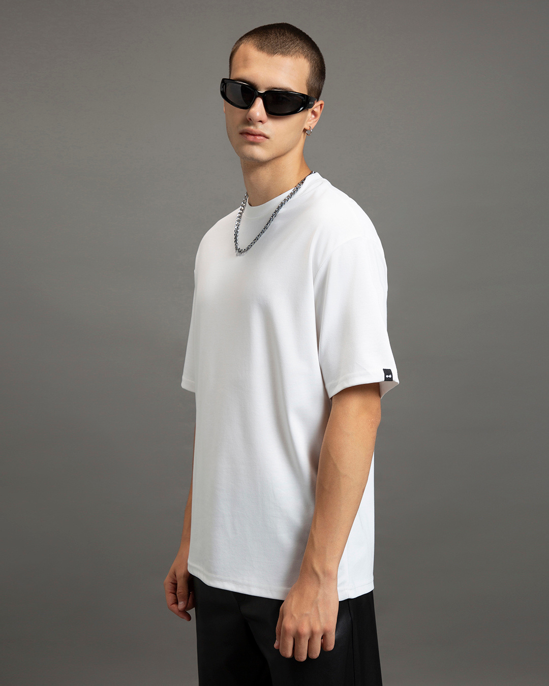 Shop Men's White Oversized T-shirt-Back