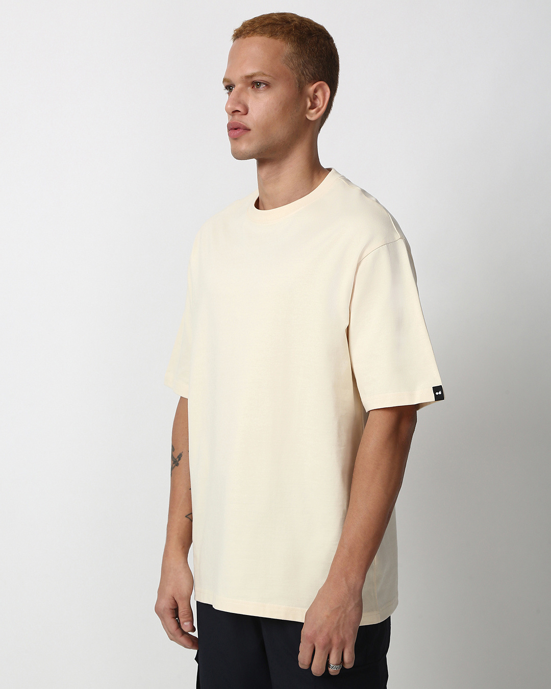 Shop Men's Off White Oversized T-shirt-Back
