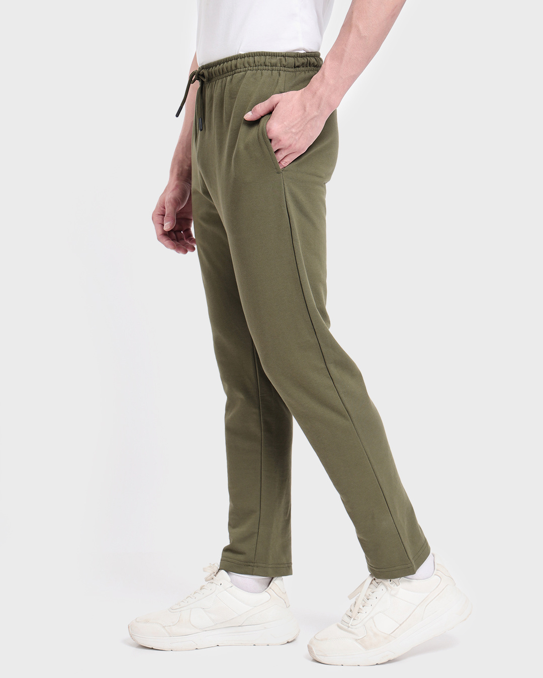 Shop Men's Olive Basic Track Pants-Back