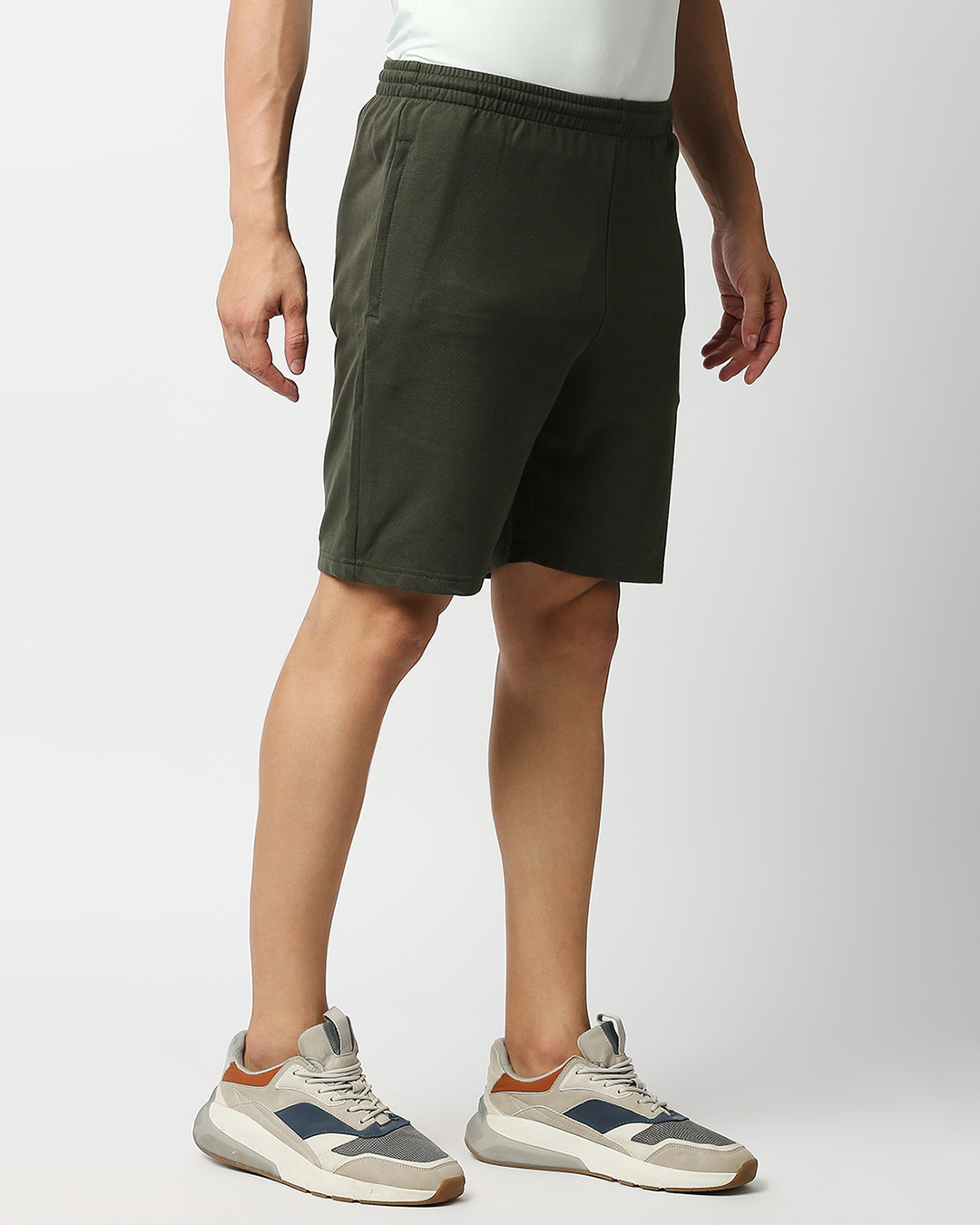 Shop Men's Olive Casual Shorts-Back