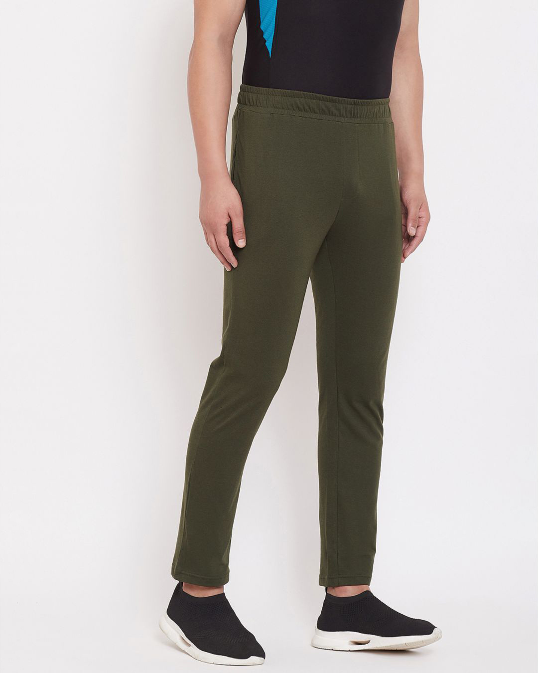 Shop Men's Olive Cotton Track Pants-Back