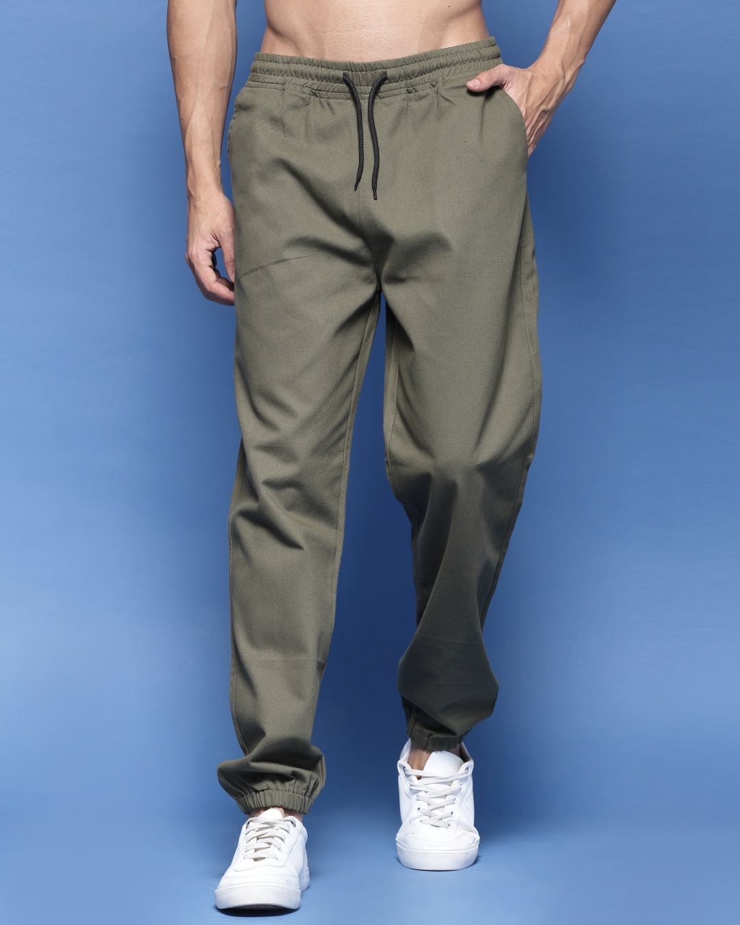 Buy Men's Olive Green Loose Comfort Fit Joggers Online at Bewakoof