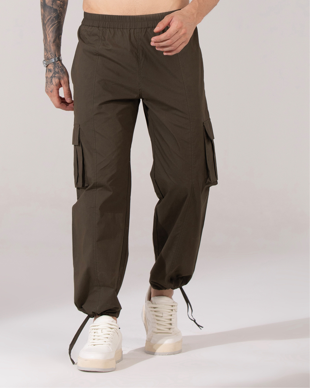 Buy Men's Olive Green Oversized Parachute Pants Online at Bewakoof