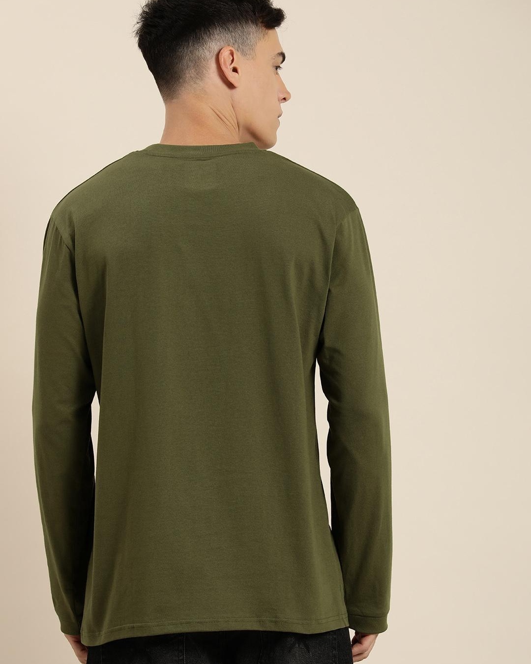 Buy Men's Olive Green Oversized T-shirt Online at Bewakoof