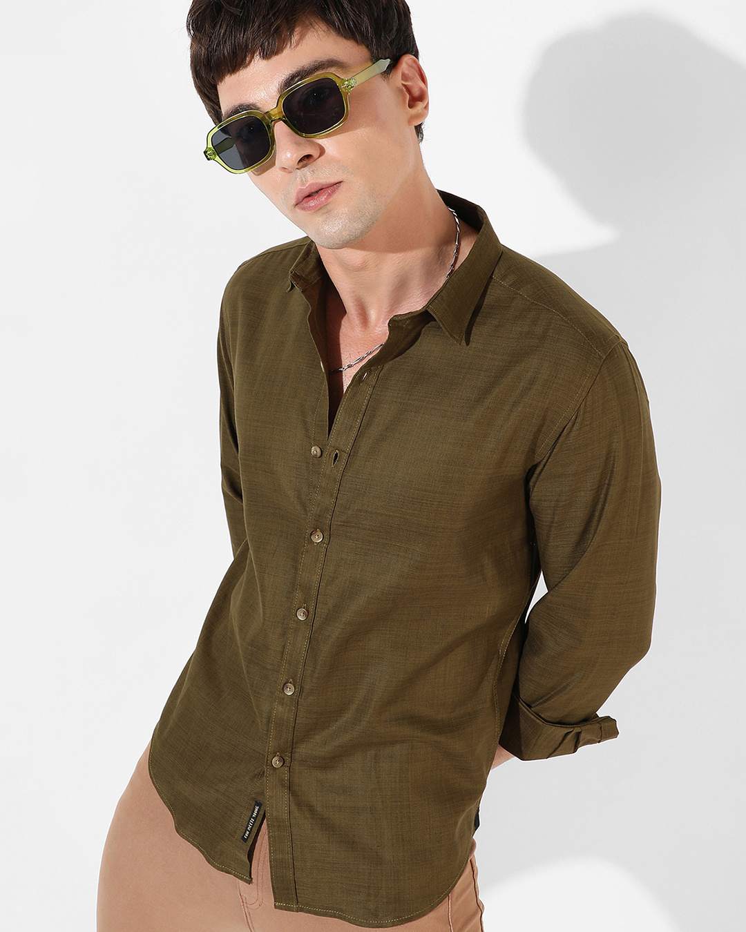 Buy Men's Olive Green Shirt Online at Bewakoof