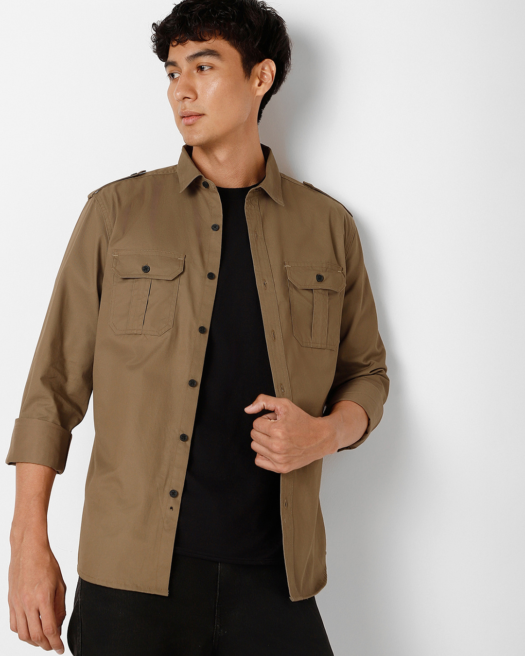 Buy Men's Olive Green Shirt Online at Bewakoof