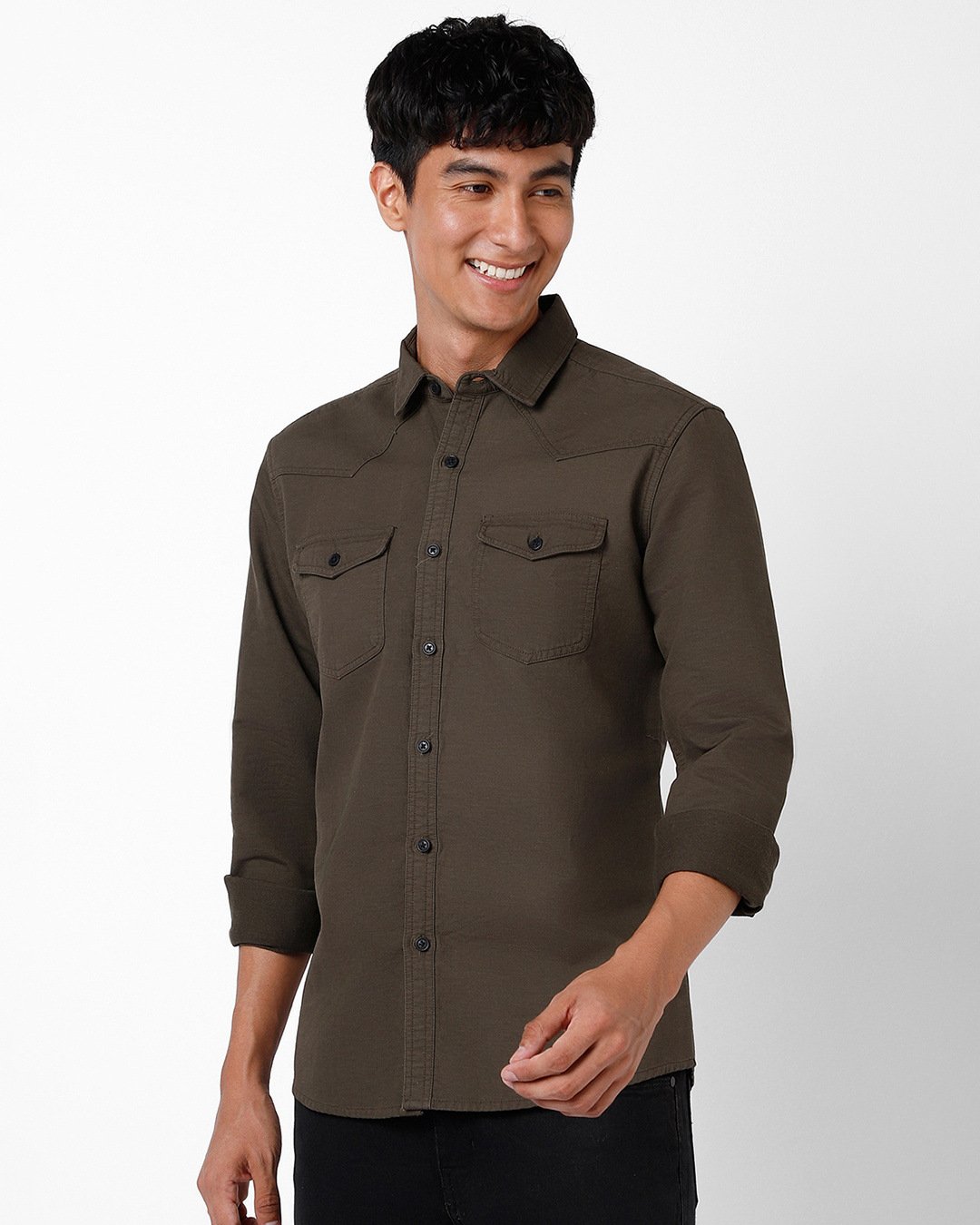 Buy Men's Olive Green Shirt Online at Bewakoof
