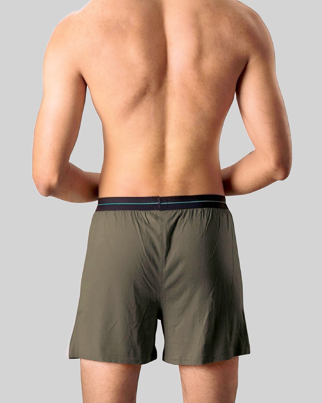 Shop Men's Olive Modal Boxers-Back
