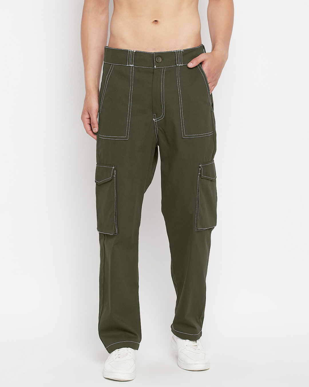 2022 Ankle Long Trousers Men's Casual Cotton Elastic Mid Rise Cargo Pants |  eBay