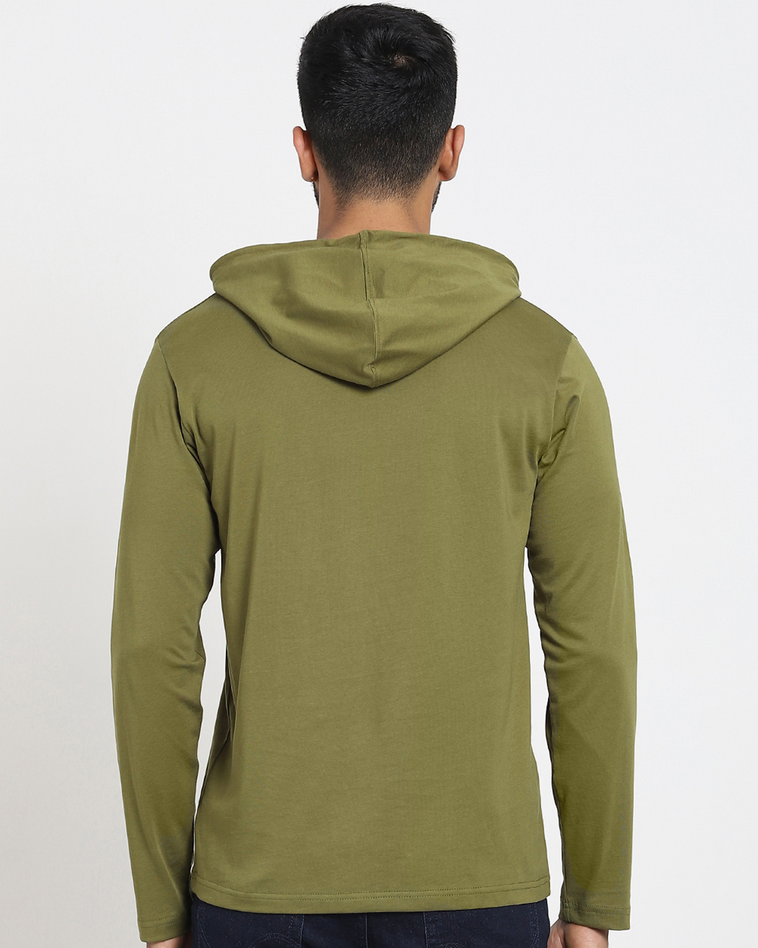 Shop Men's Olive Save Our Home Hoodie T-shirt-Back