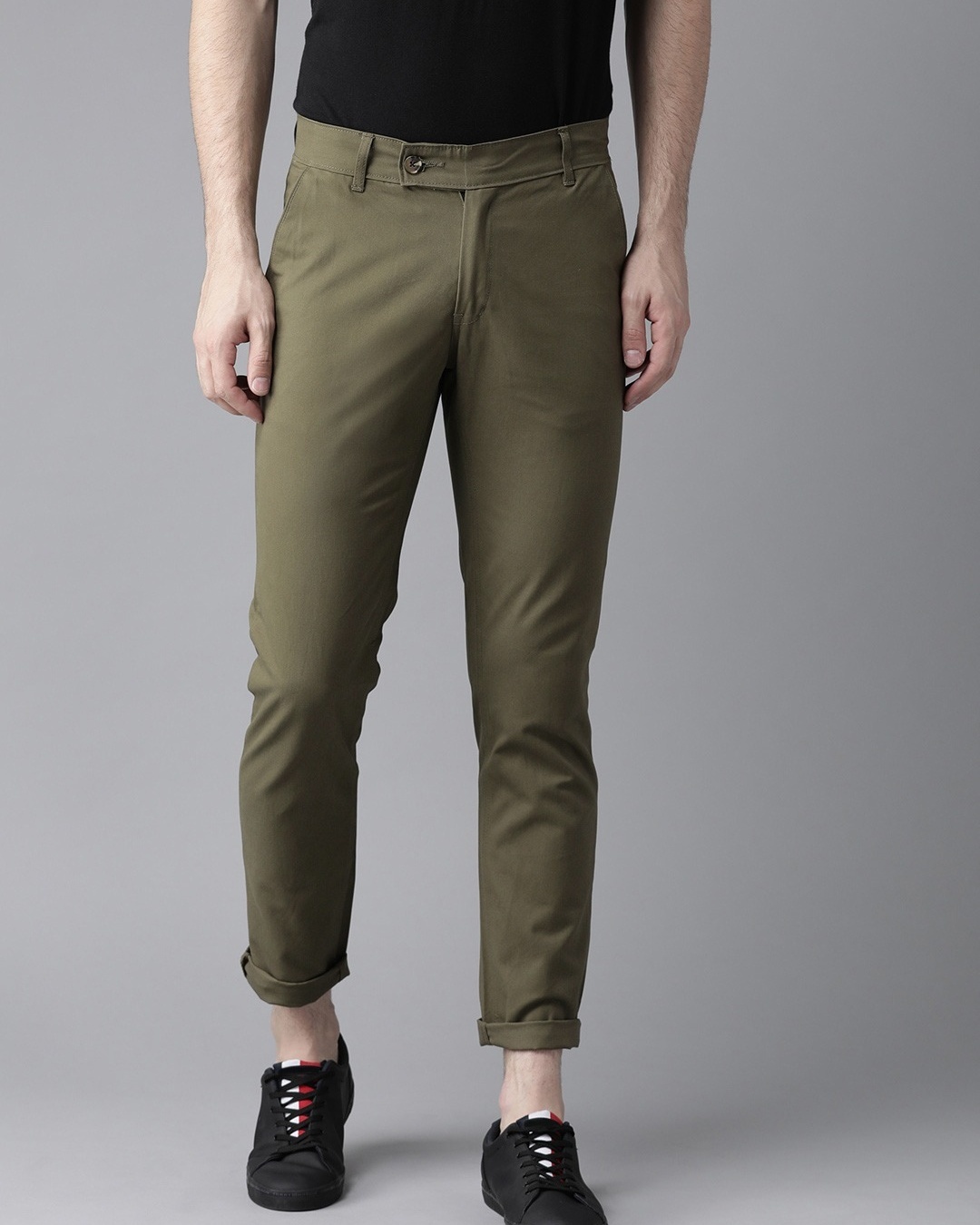 Buy Men's Olive Slim Fit Chinos Online at Bewakoof