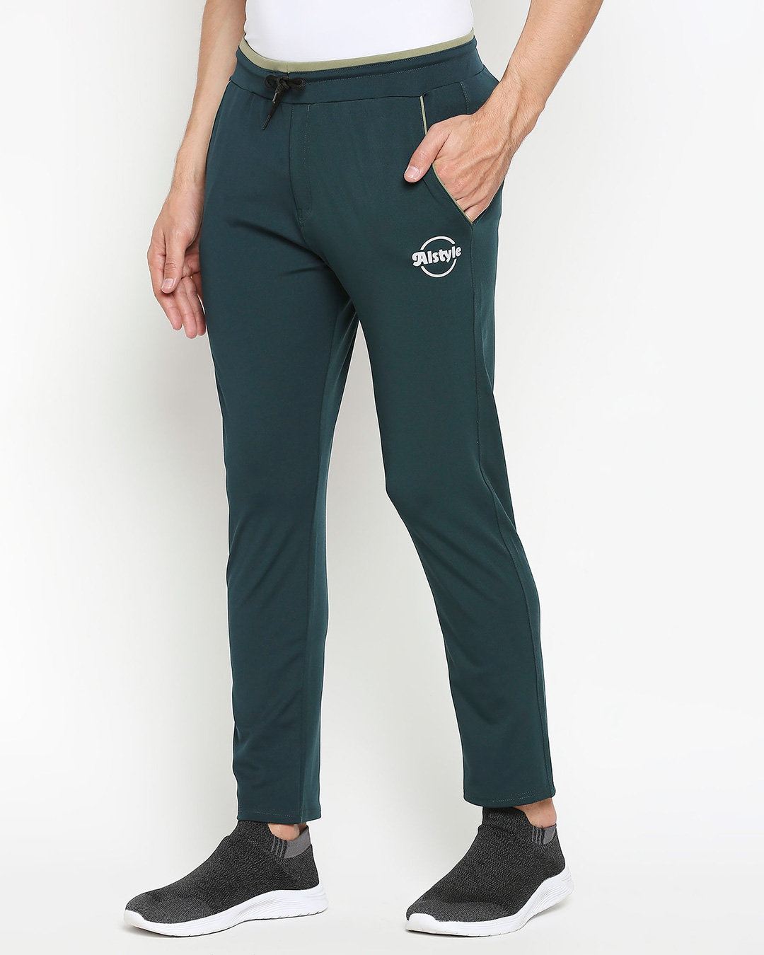 Shop Men's Olive Solid Regular Fit Track Pants-Back