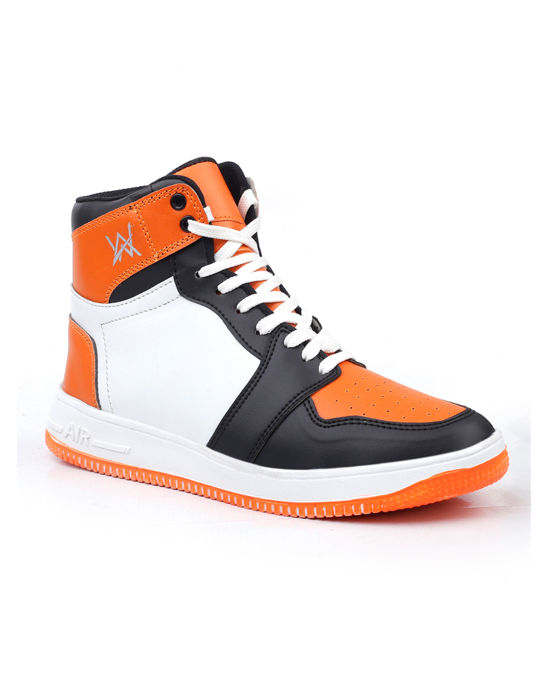 Shop Men's Orange & Black Color Block Sneakers-Back