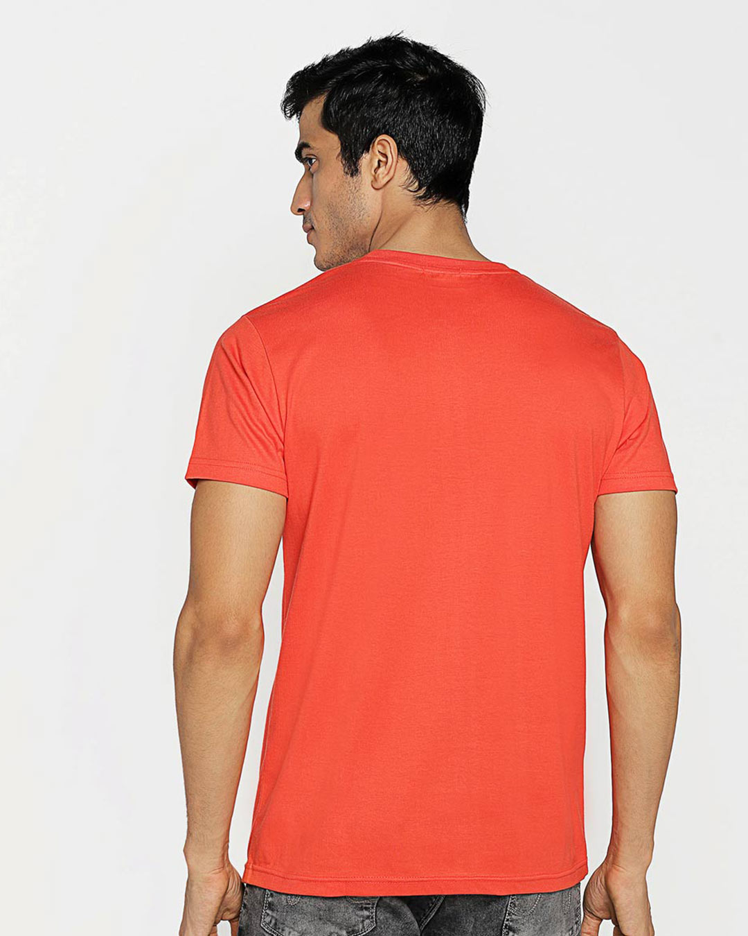 Shop Men's Orange Angel Mickey (DL) Graphic Printed T-shirt-Back
