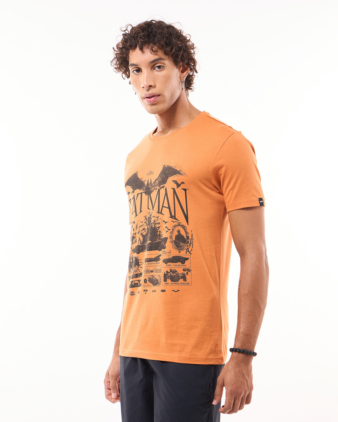 Shop Men's Orange Bat Knight Graphic Printed T-shirt-Back