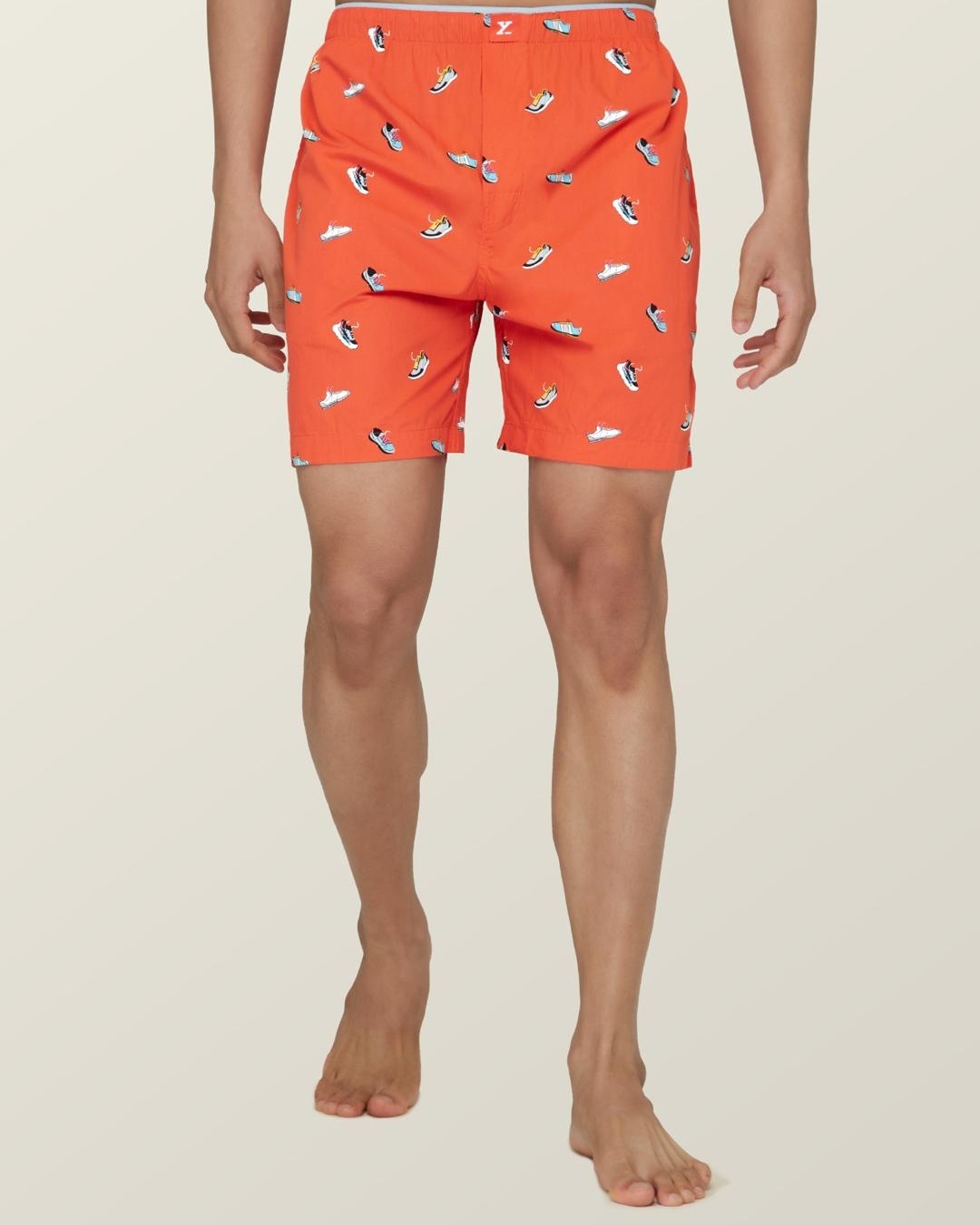 Shop Pack of 2 Men's Orange & Blue All Over Printed Relaxed Fit Boxers-Back