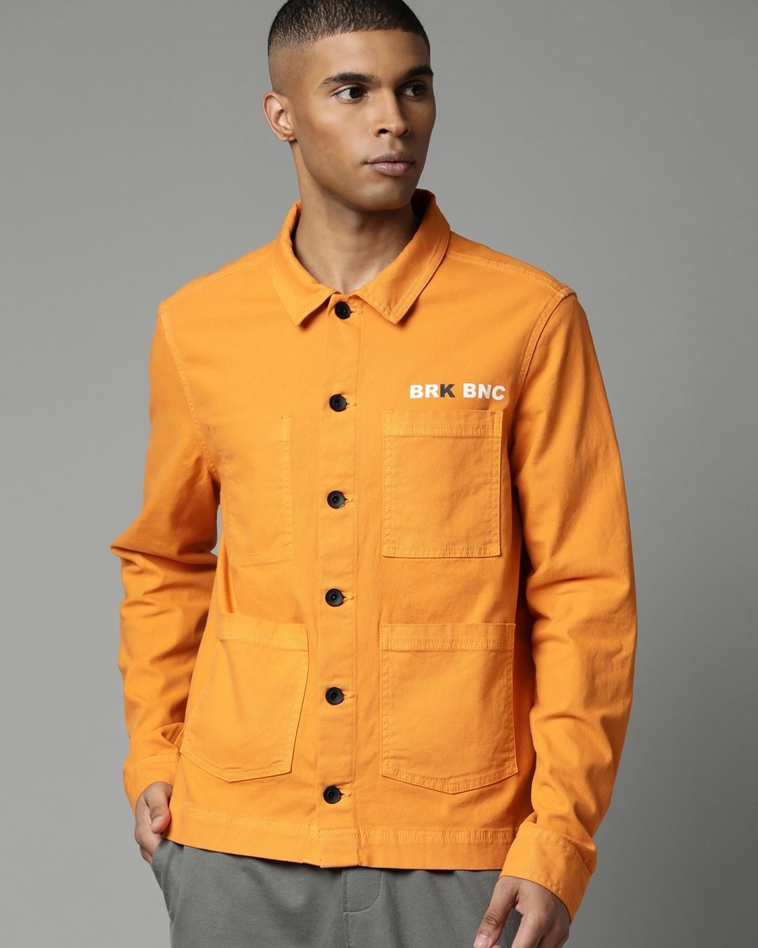 Buy Men's Orange Typography Jacket Online at Bewakoof