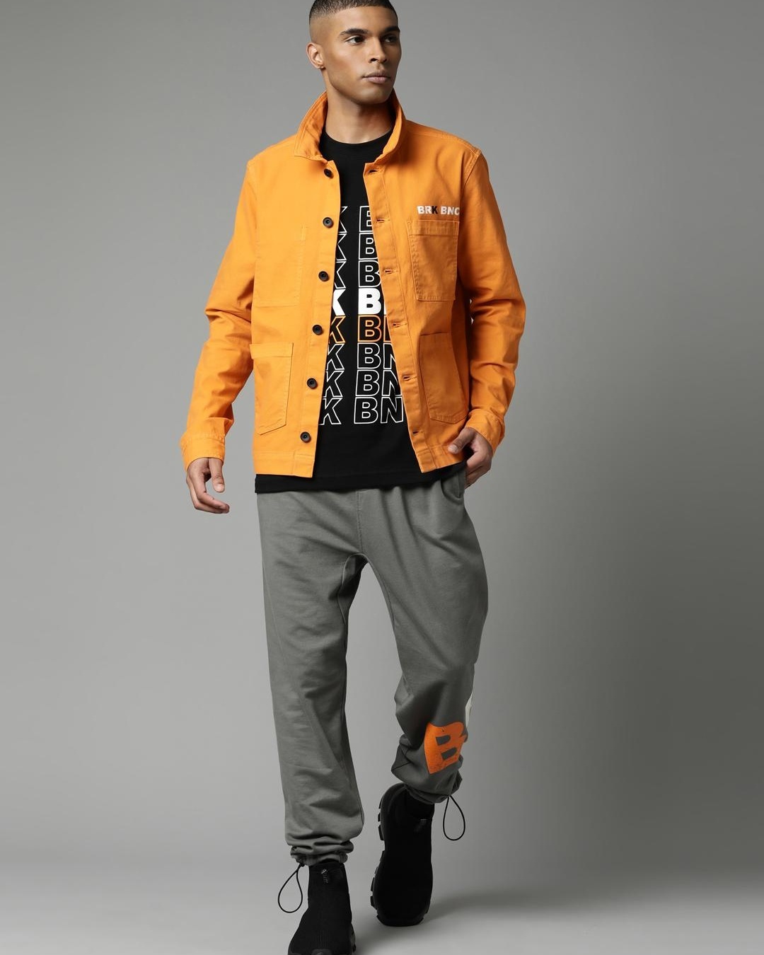 Orange jacket mens clearance fashion