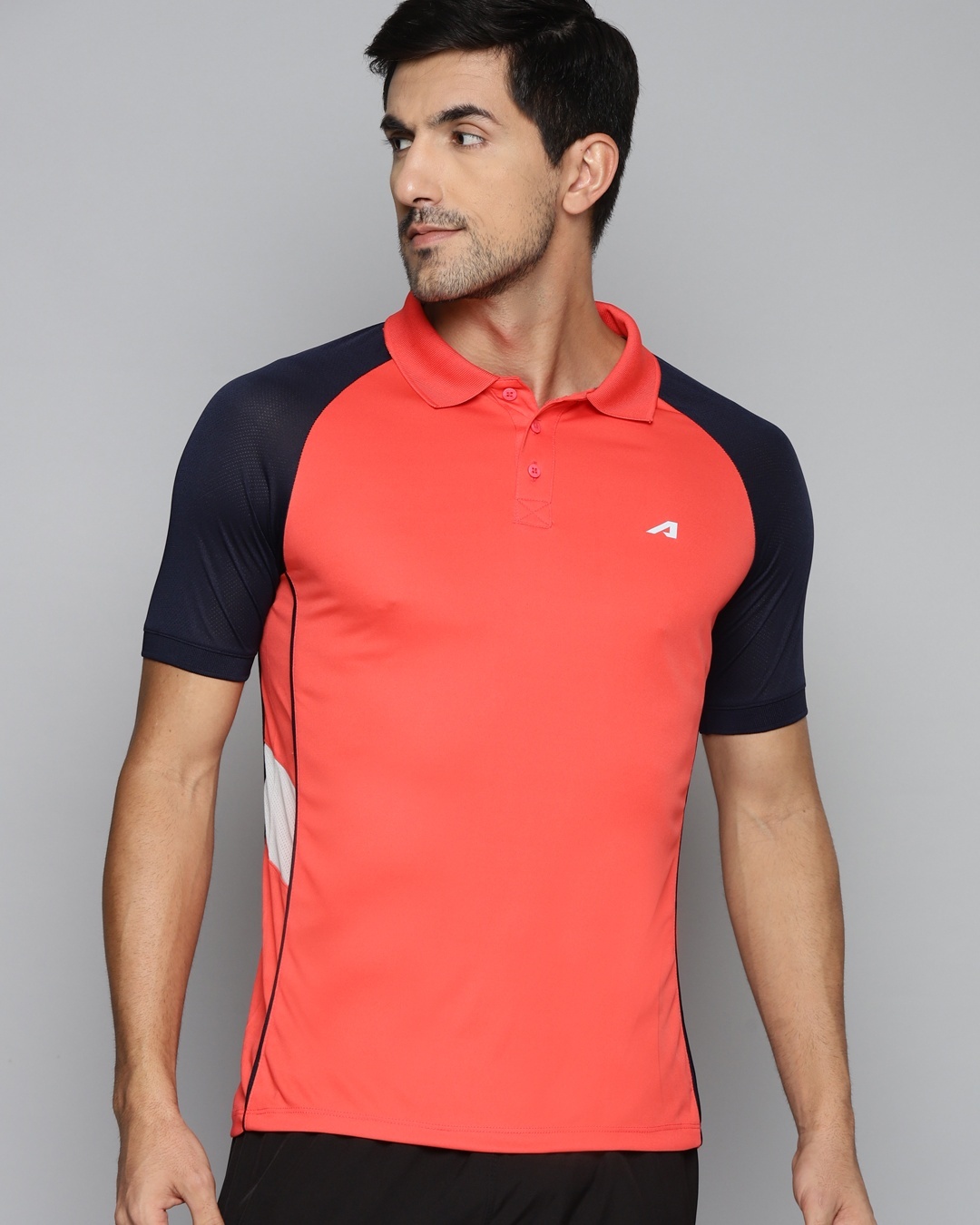 Shop Men's Orange Color Block Polo T-shirt-Back