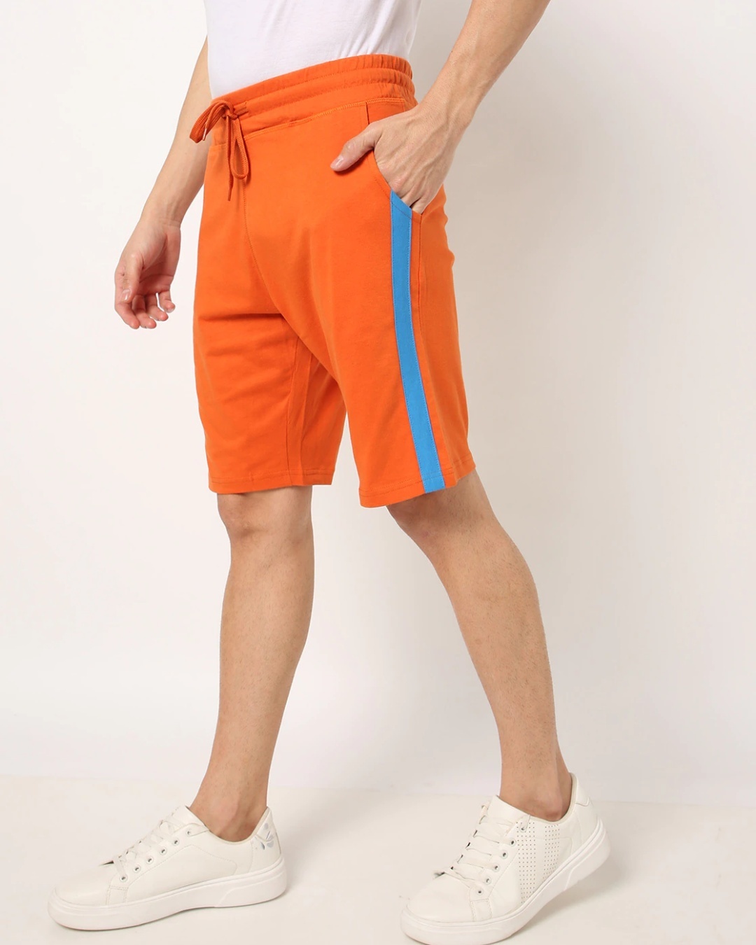 Shop Men's Orange Color Block Shorts-Back