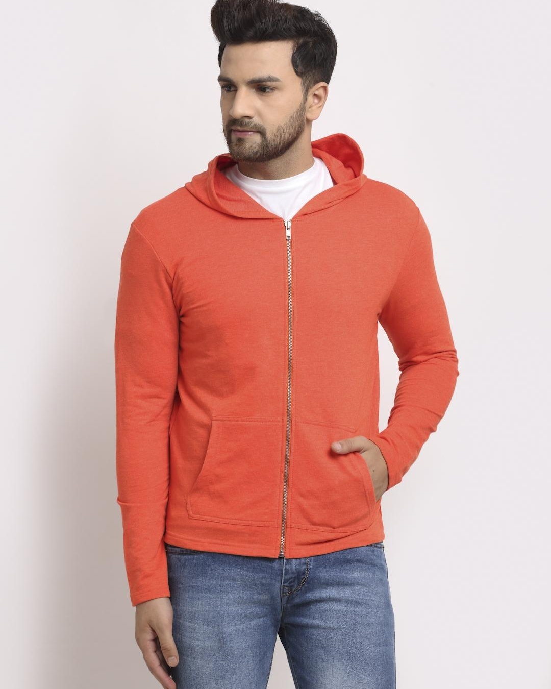 Buy Men's Orange Hoodie Online at Bewakoof