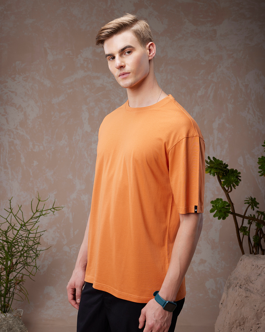 Shop Men's Orange Oversized T-shirt-Back