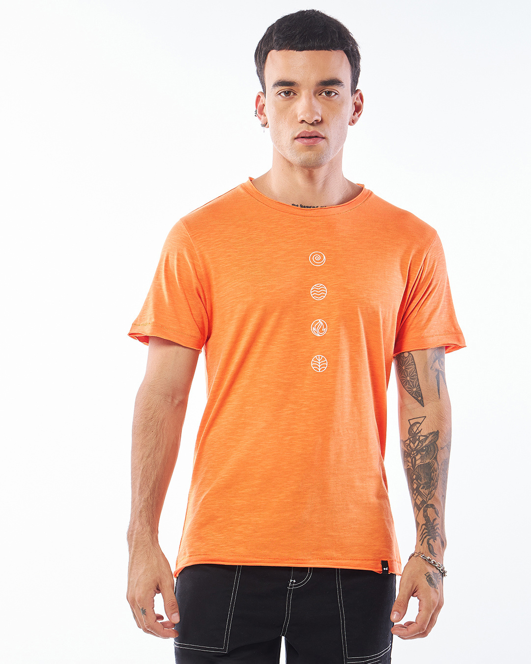 Shop Men's Orange Peace Seeker Graphic Printed T-shirt-Back