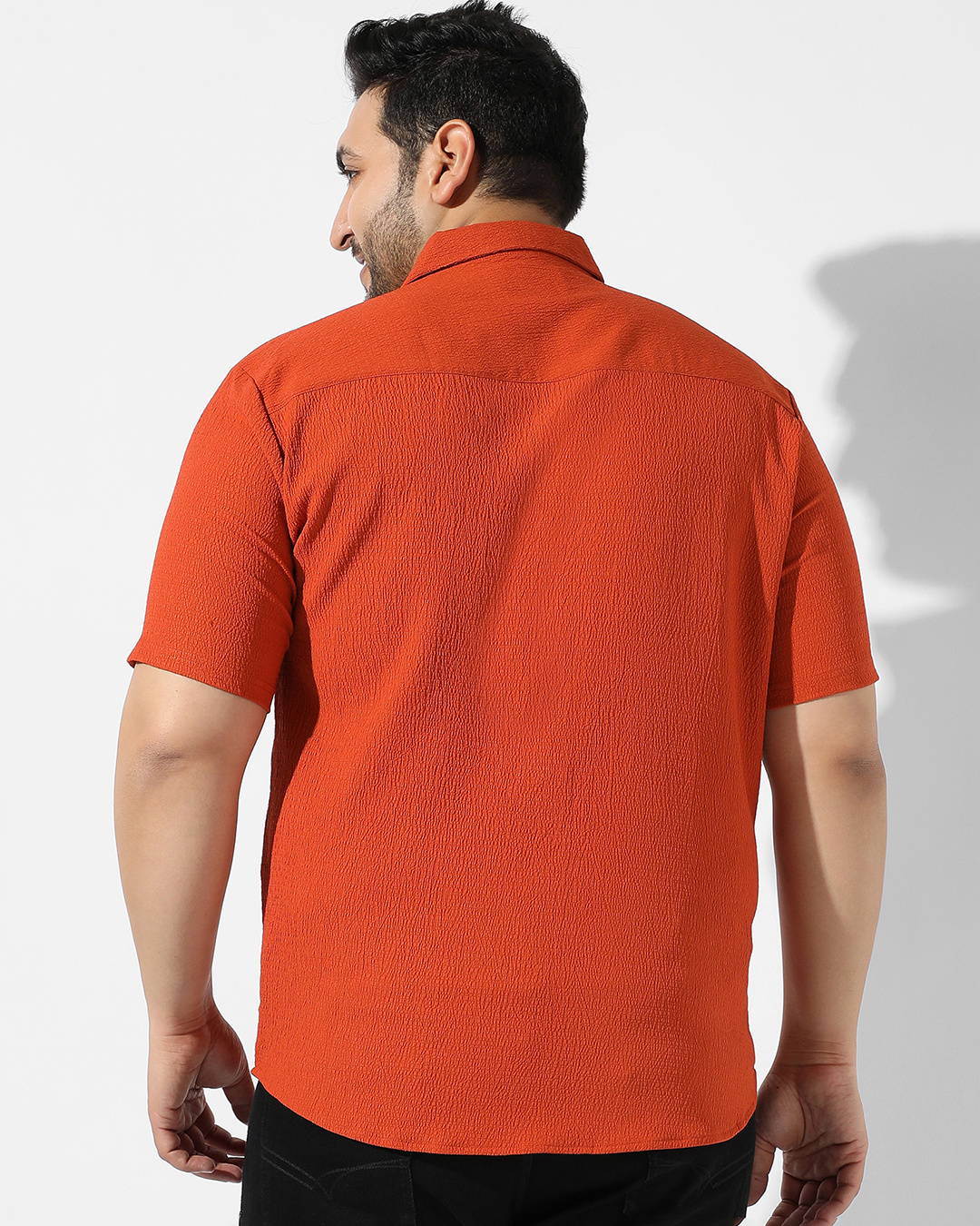 Shop Men's Orange Plus Size Shirt-Back