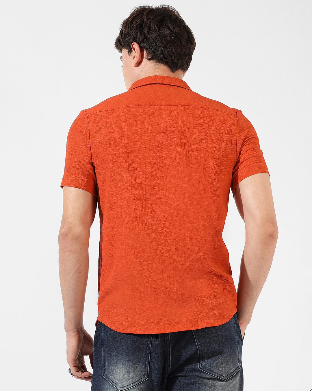 Shop Men's Orange Shirt-Back