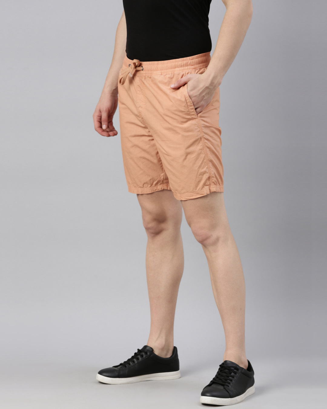 Shop Men's Orange Slim Fit Cotton Shorts-Back