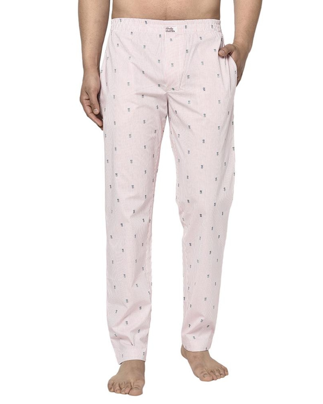 Buy Men's Orange Pineapples Striped Pyjamas Online in India at Bewakoof