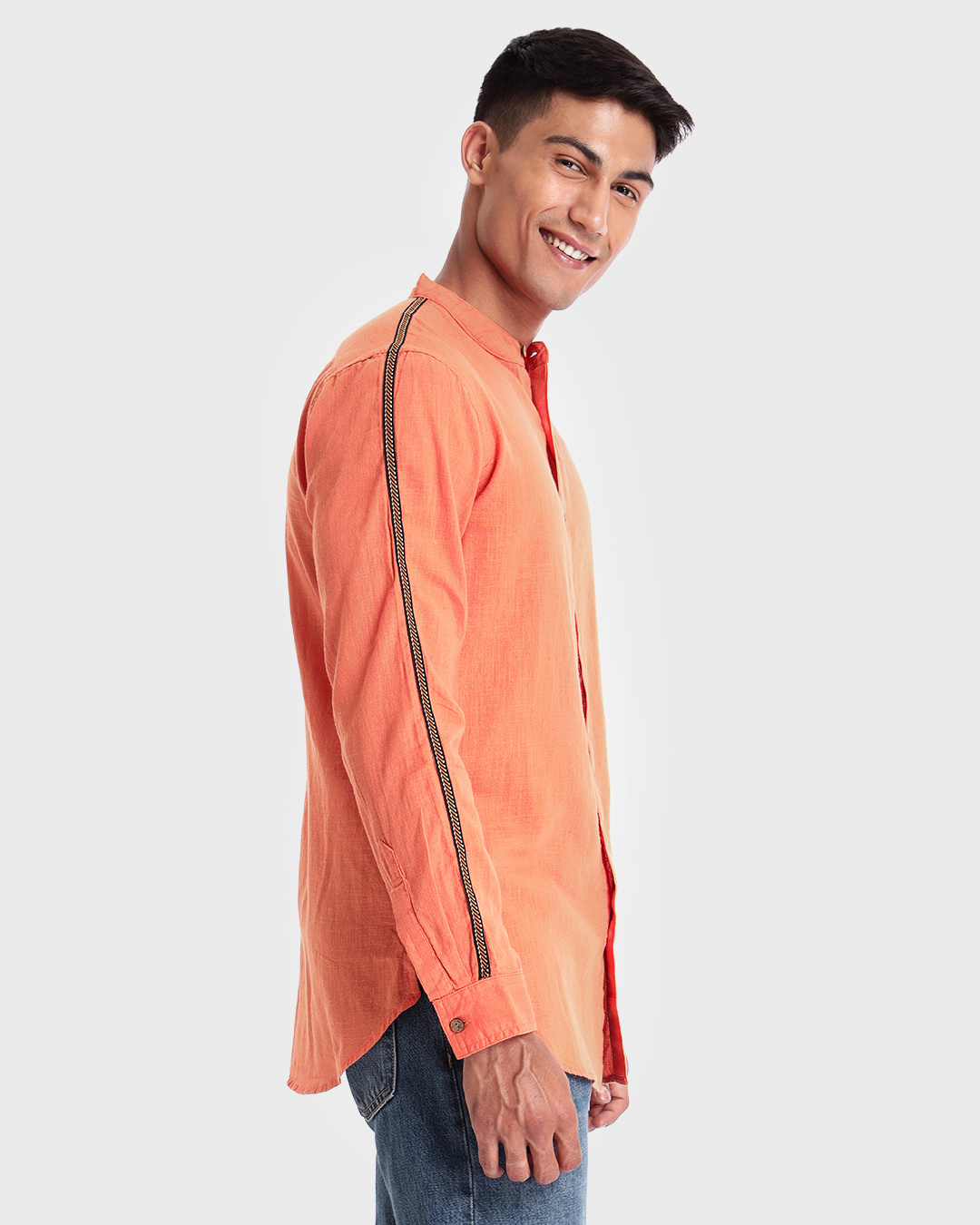 Shop Men's Orange Tape Shirt-Back