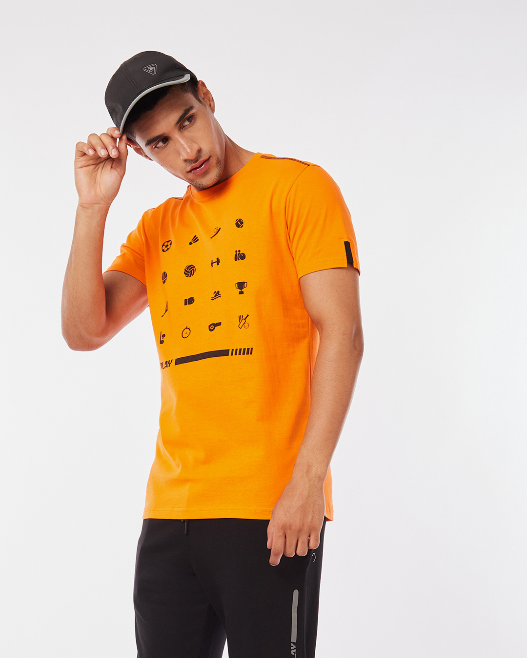 Shop Men's Orange Typography Printed T-shirt-Back