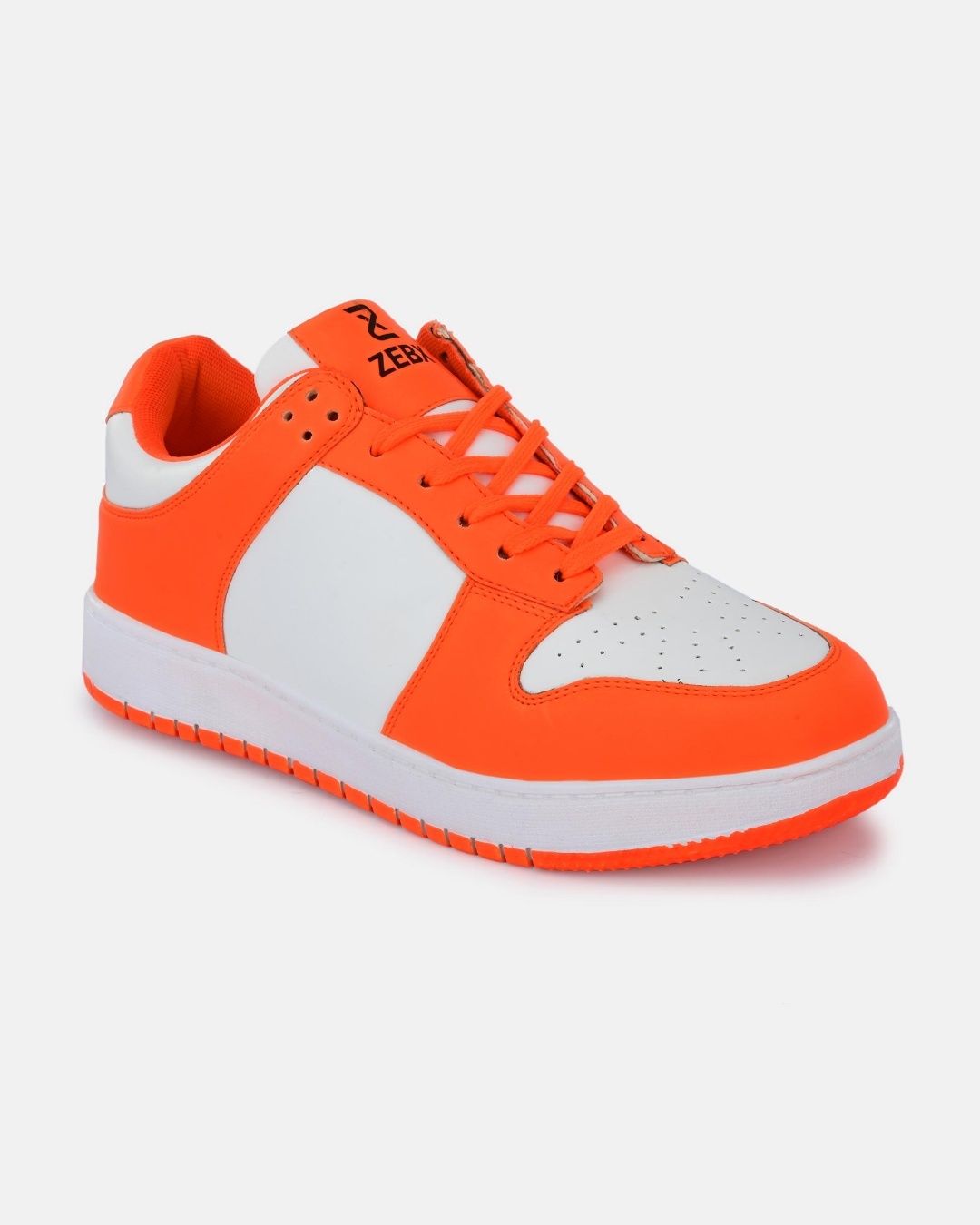 Shop Men's Orange & White Color Block Casual Shoes-Back