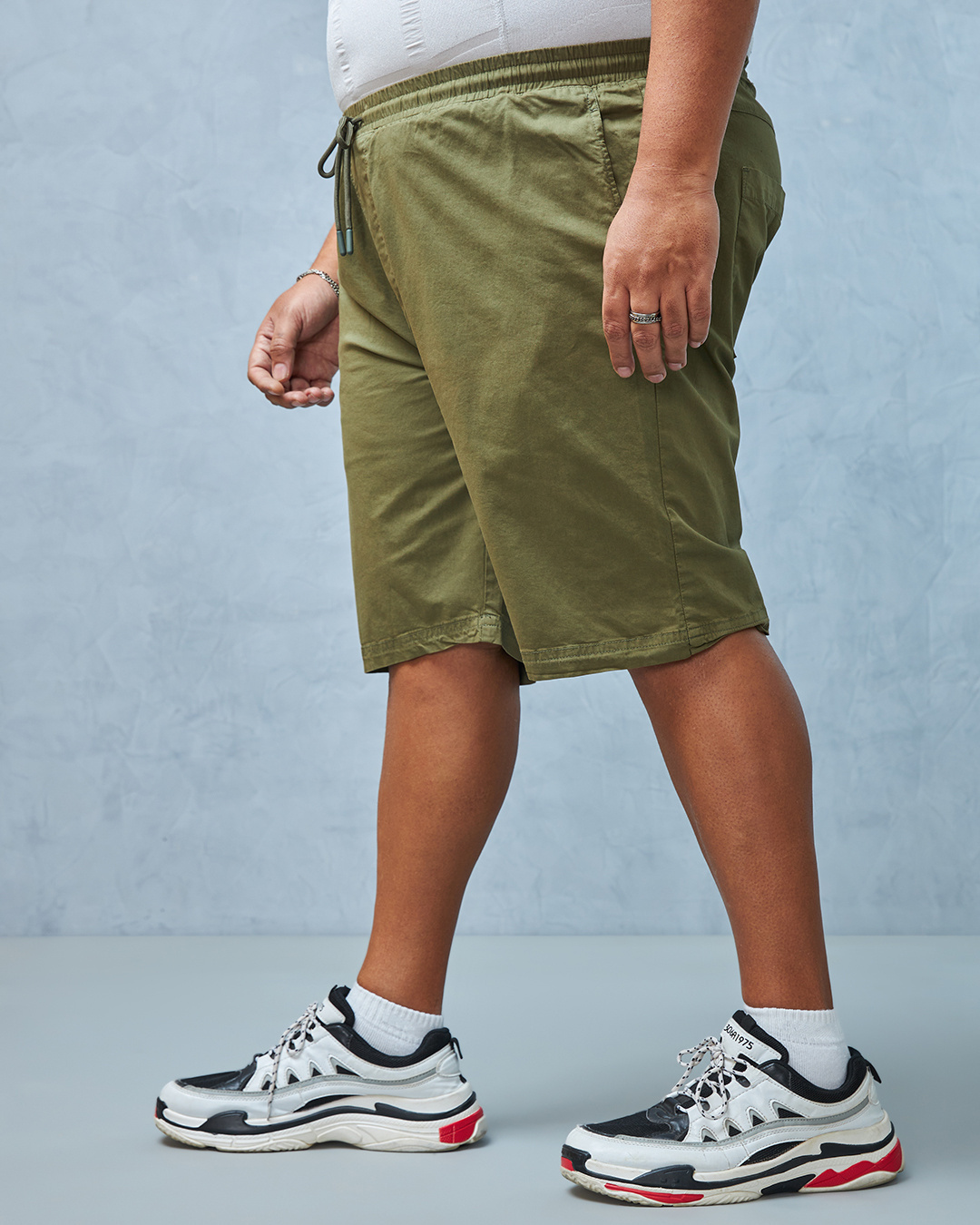 Shop Men's Green Plus Size Shorts-Back