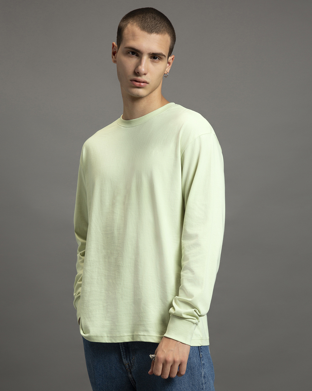 Shop Men's Green Oversized T-shirt-Back