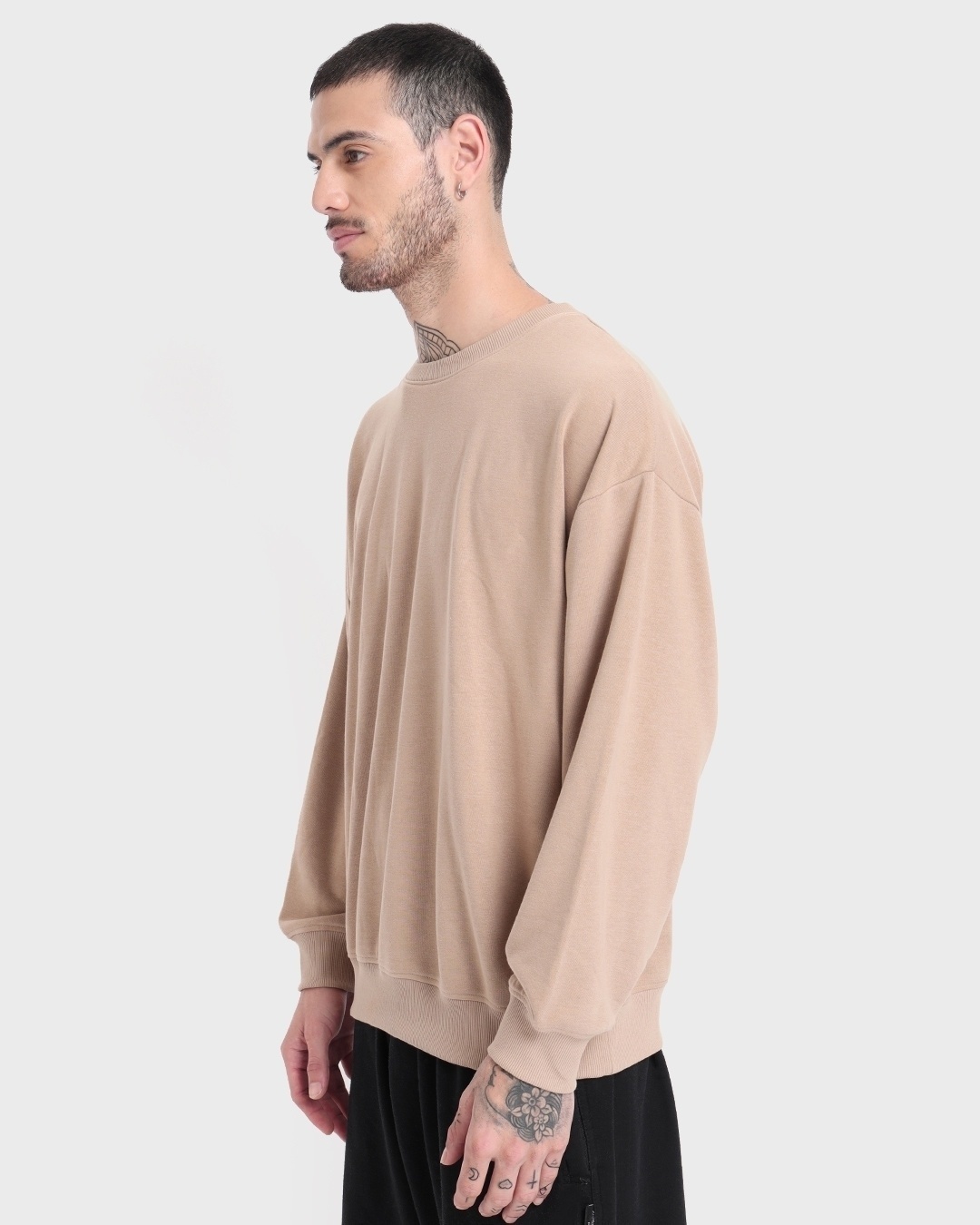Shop Men's Brown Oversized Sweatshirt-Back