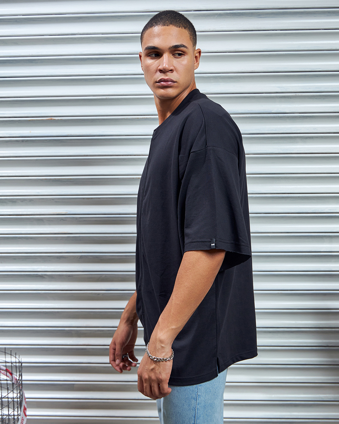 Shop Men's Black Oversized T-shirt-Back