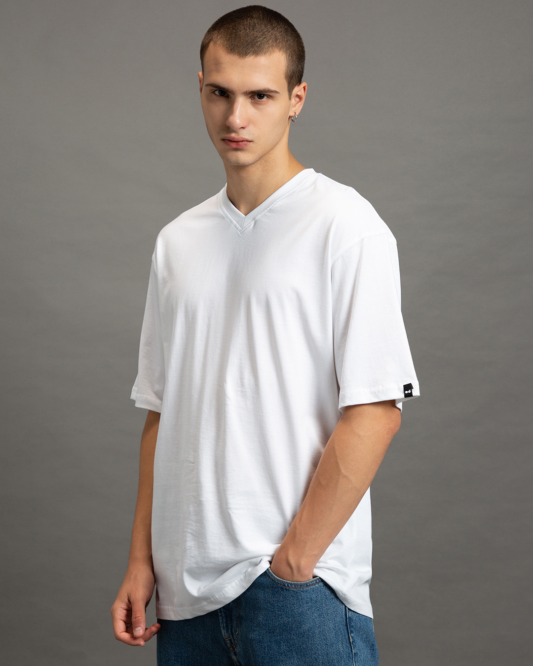 Shop Men's White Oversized T-shirt-Back