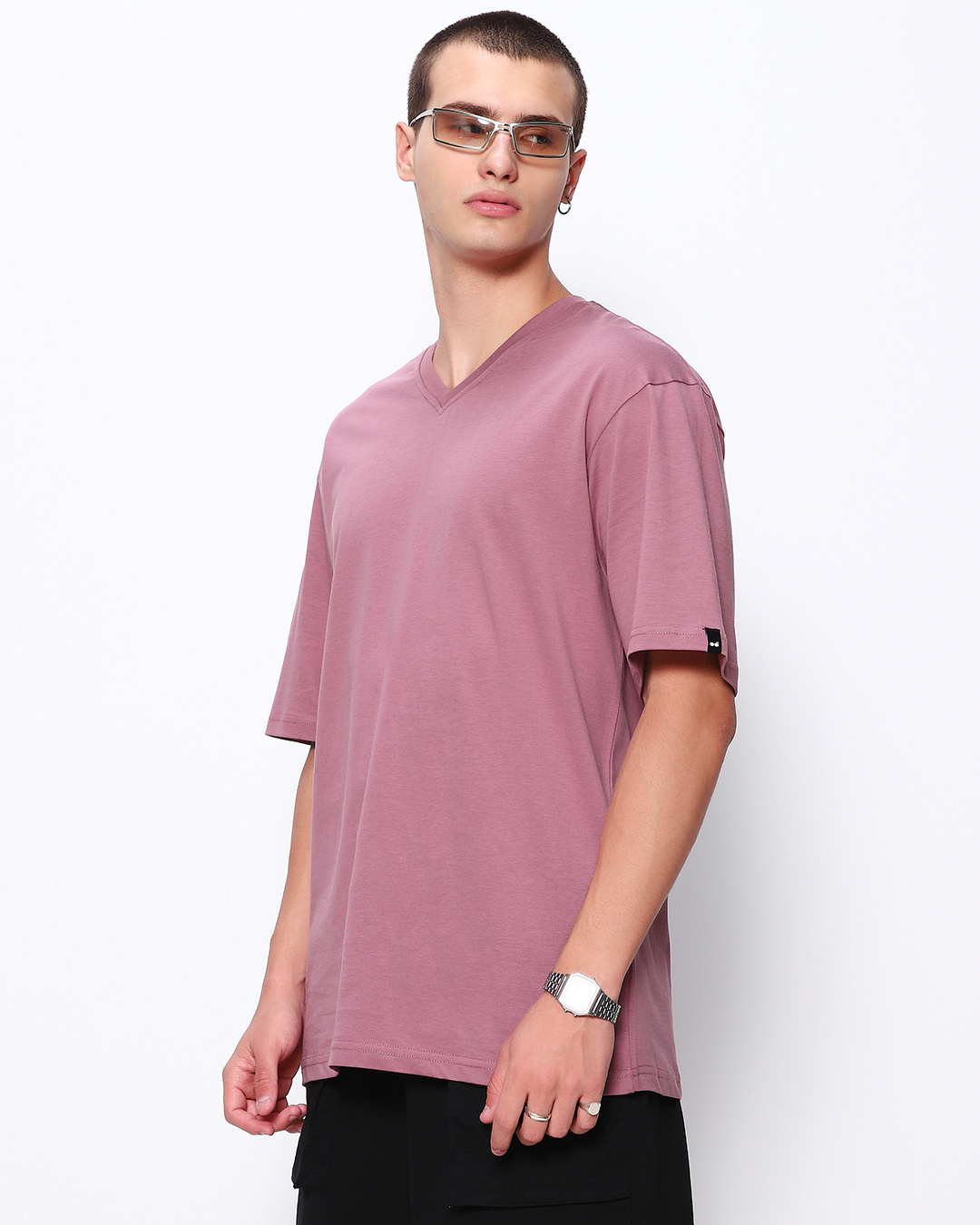 Shop Men's Purple Oversized T-shirt-Back