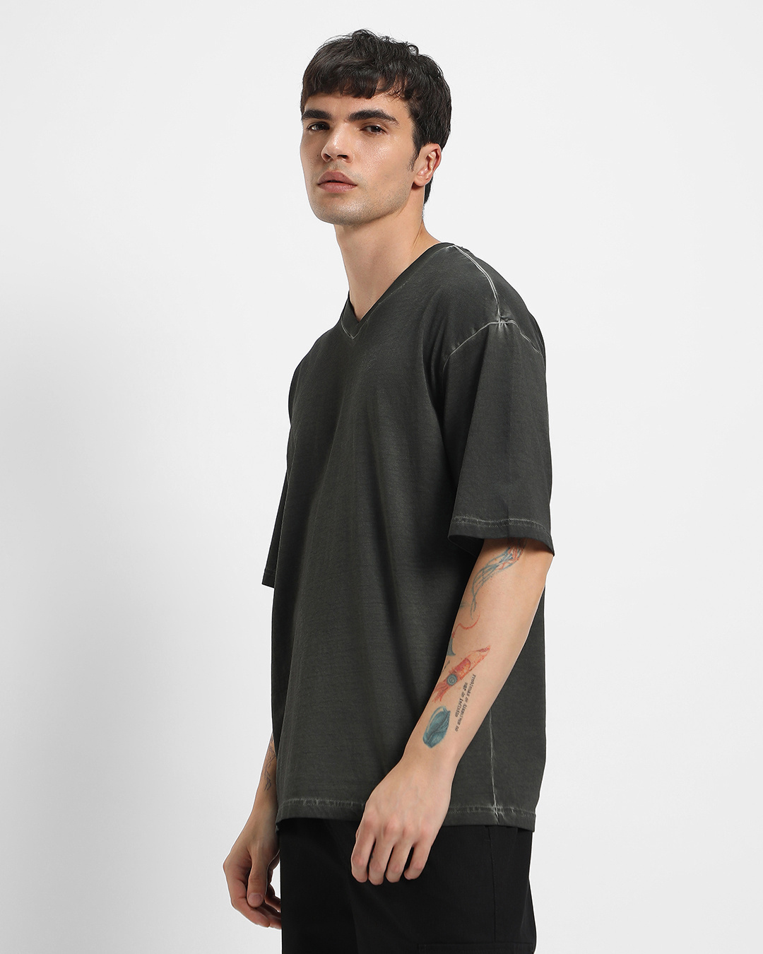 Shop Men's Grey Oversized T-shirt-Back