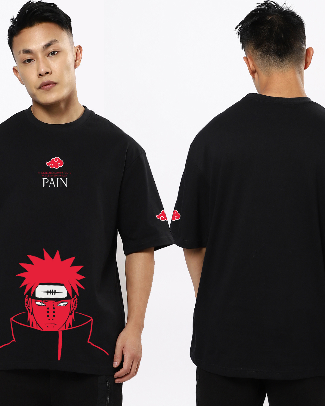 Buy Men's Black Pain Graphic Printed Oversized T-shirt Online at Bewakoof