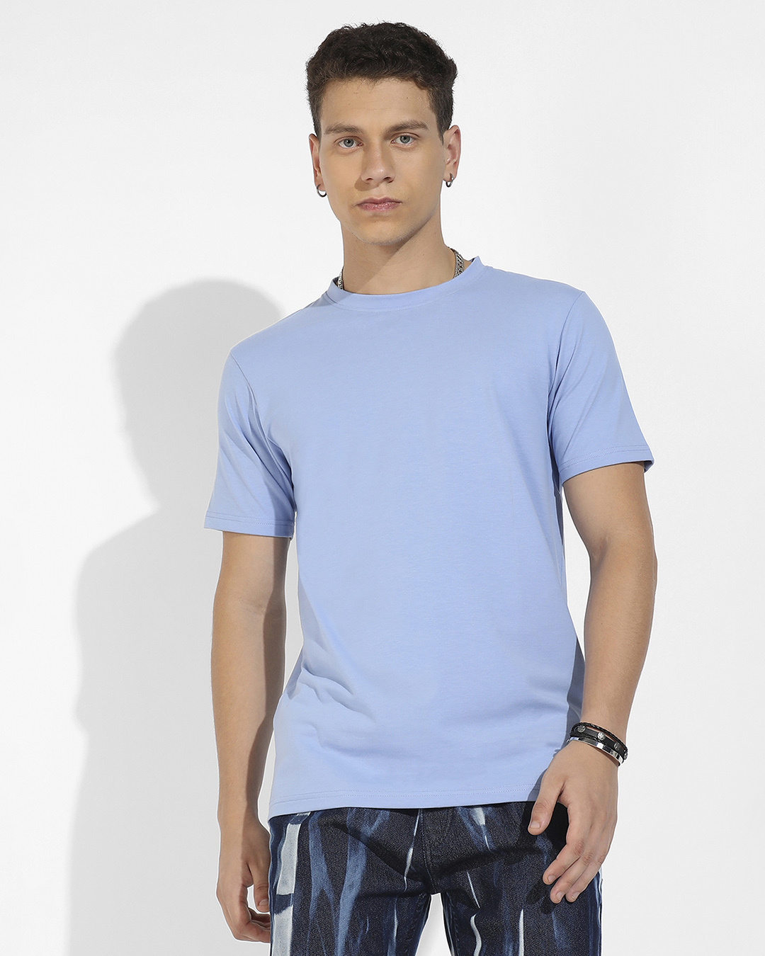 Buy Men's Pastel Blue T-shirt Online at Bewakoof