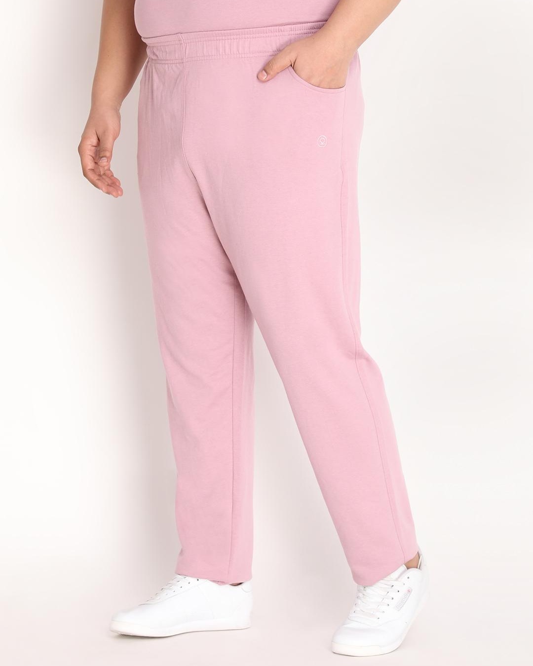 Shop Men's Pastel Pink Plus Size Track Pants-Back
